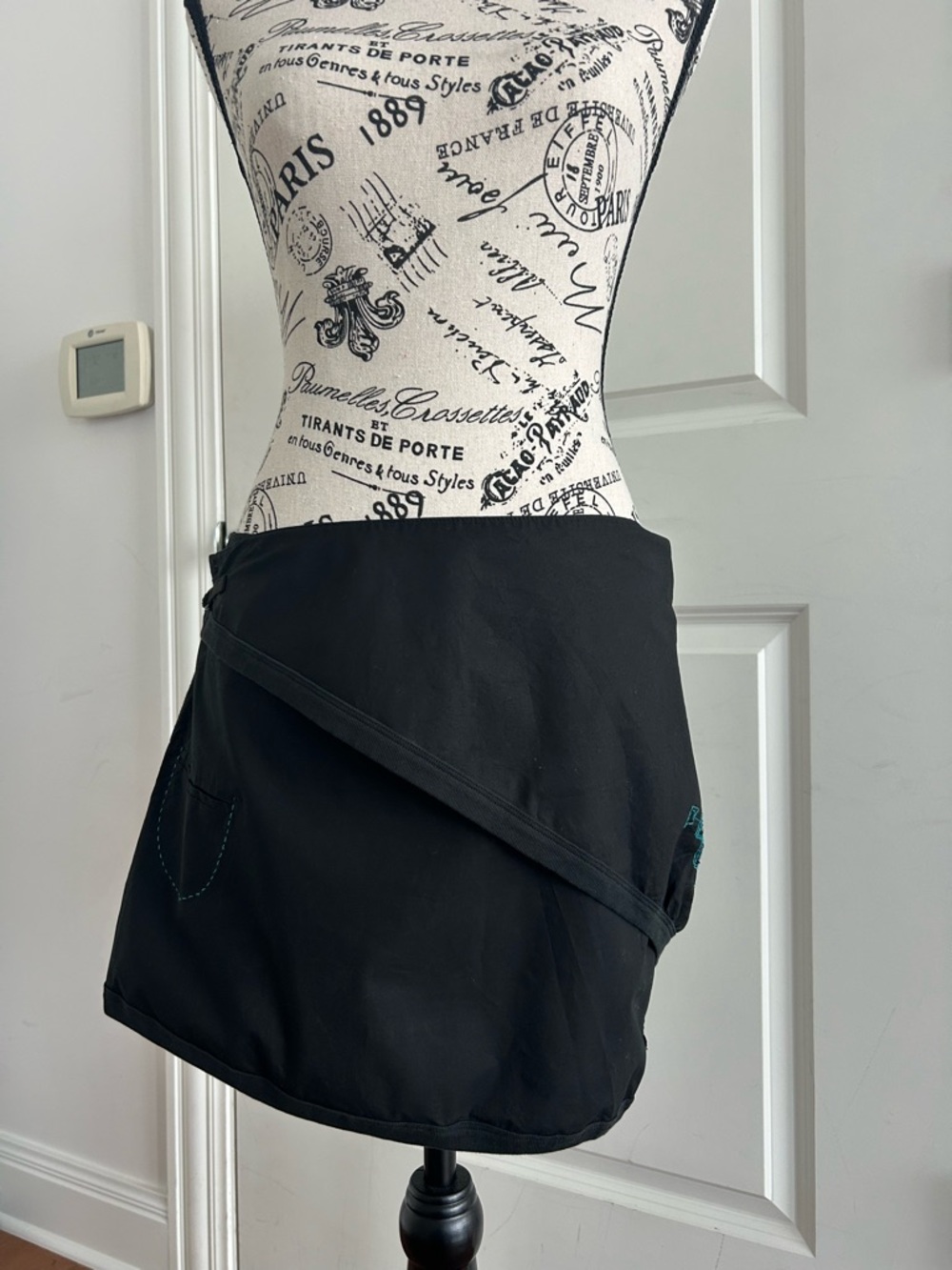Cop.Copine Black Wrap Mini Skirt